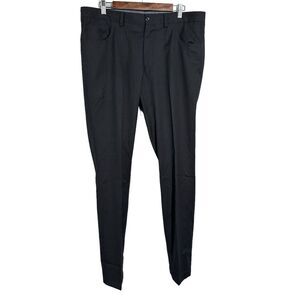 SAMUELSOHN Black K-101 Super 120s 100% Wool Dress Pants‎ 36 Semi-Long